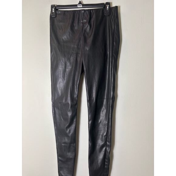 White House Black Market Pants - White House Black Market Black "Runway" Faux Leather Pull On Leggings Sz 0